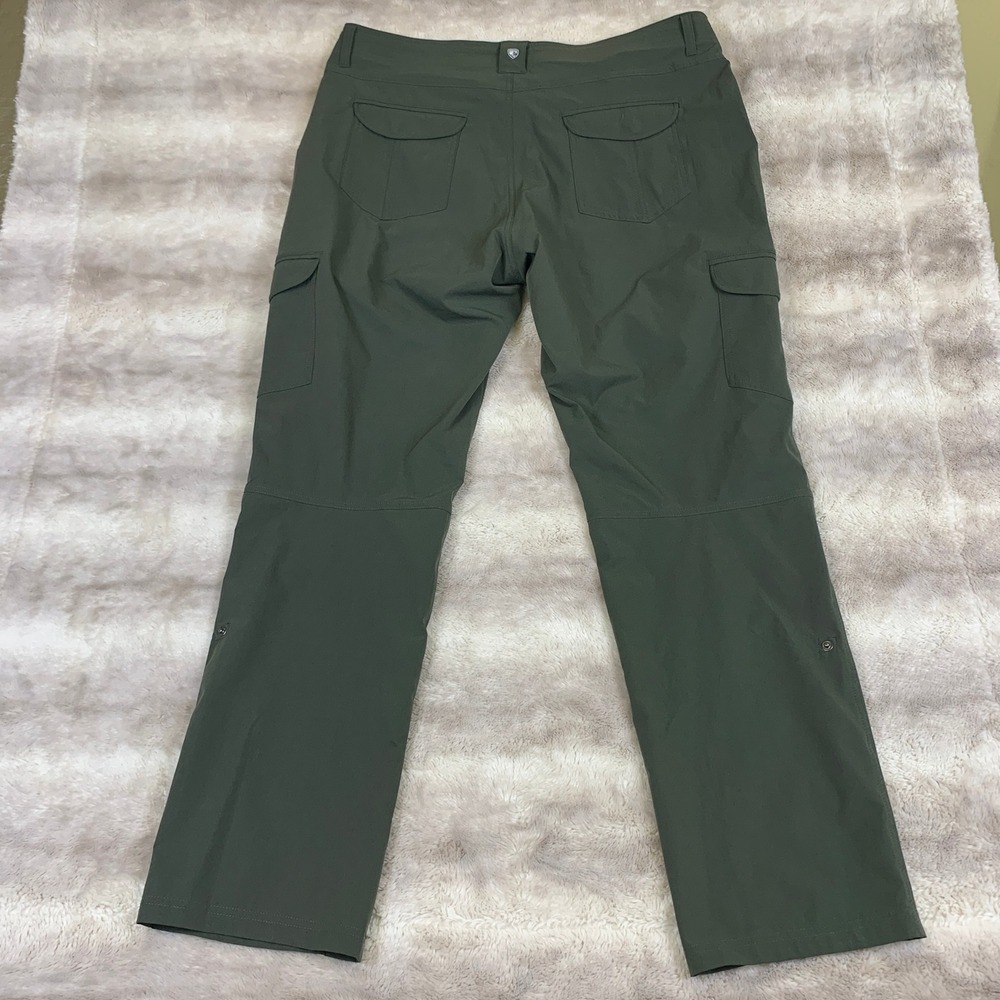 Kuhl Splash Cargo Hiking Pants Women 16 Regular Olive Green Roll Up Straight Leg - Picture 9 of 10